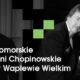 Dwaj muzycy na tle napisu 16 Pomorskie Dni Chopinowskie w Waplewie Wielkim