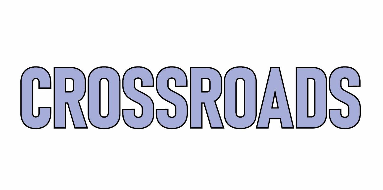 Literniczy baner promocyjny projektu crossroads.