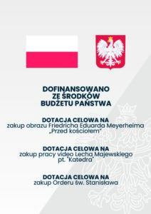 plansza z polskimi symbolami narodowymi informująca o dofinansowaniu projektu ze środków budżetu maństwa