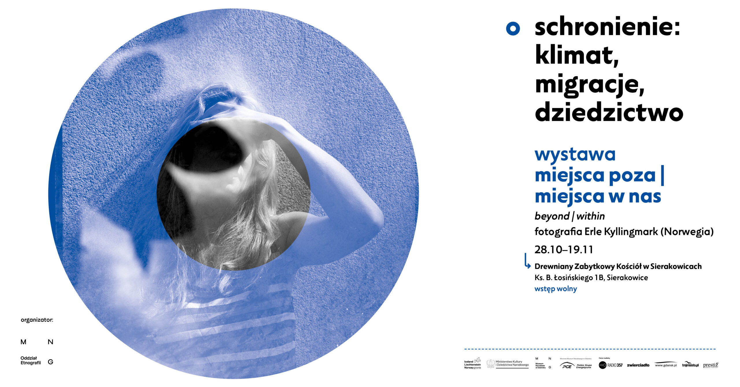 Baner promujący wystawę miejsca poa, miejsca w nas