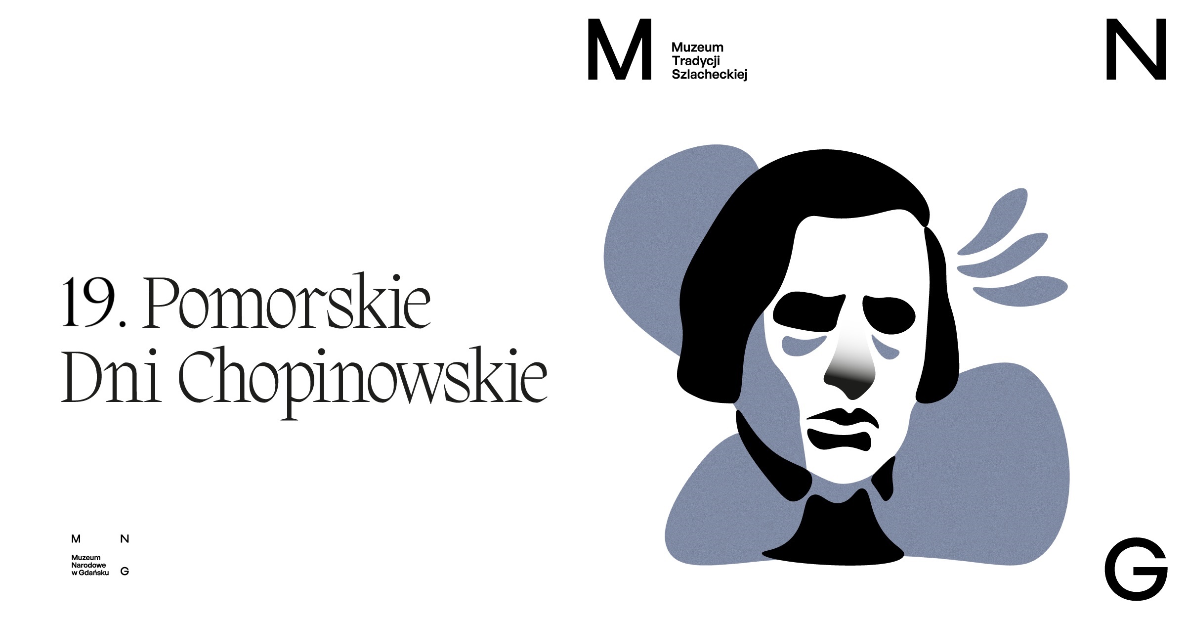 popiersie Fryderyka Chopina i napis 19. Pomorskie Dni Chopinowskie