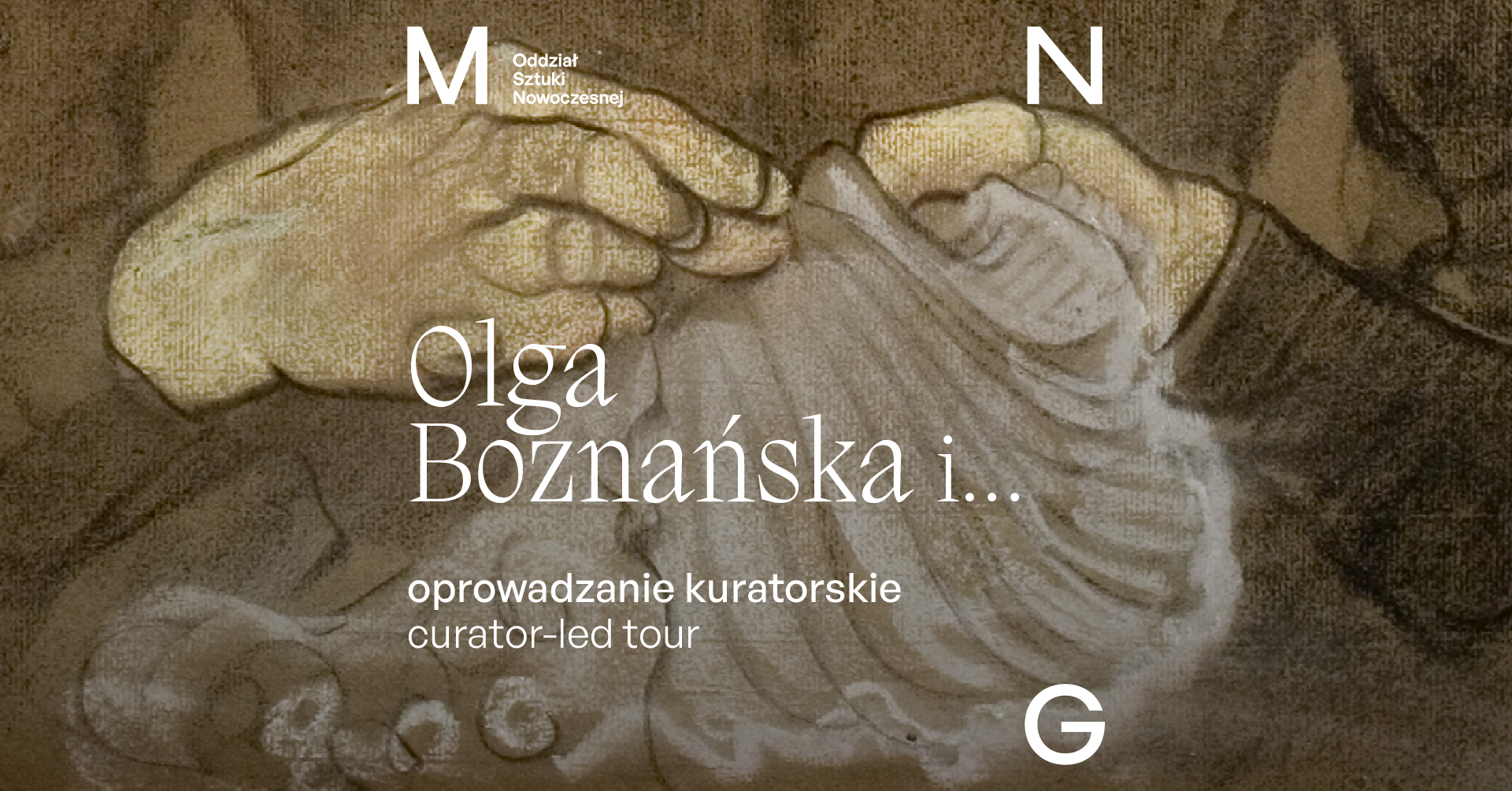 Baner promujący oprowadzanie; fragment obrazu Wyspiańskiego
