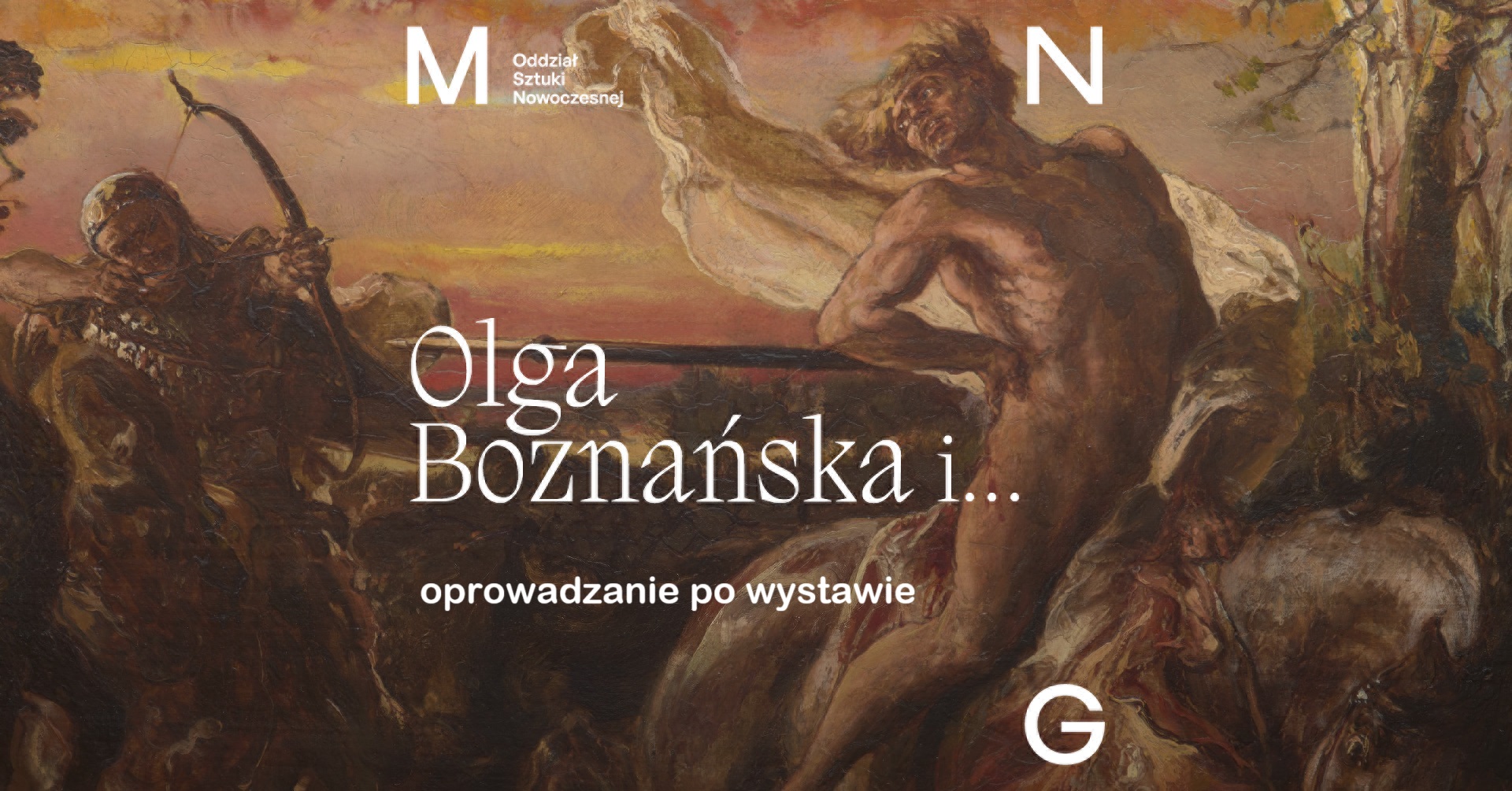 Oto krótsza wersja tekstu alternatywnego — odpowiednia do kodu strony lub mediów społecznościowych: --- **Krótki alt text:** Grafika promująca oprowadzanie po wystawie „Olga Boznańska i…” w Muzeum Narodowym w Gdańsku.